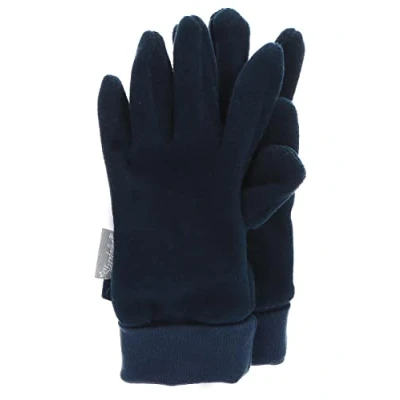 Abbildung von Sterntaler Unisex Kinder Fingerhandschuhe aus Microfleece, mit Elastischem Bündchen Handschuhe, Marine, 8