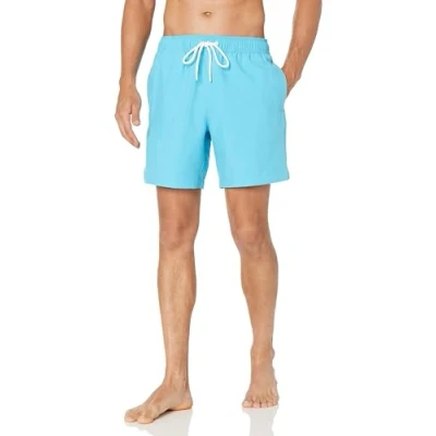 Abbildung von Amazon Essentials Herren Badehose, Schnell Trocknend, 18 cm, Aquablau, XL