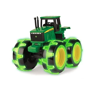 Abbildung von TOMY 46434 37792 Spielzeugtraktor John Deere Monster Treads, Traktor mit leuchtenden Rädern in NEON Grün, zum Spielen und Sammeln von Kinderautos für Jungen im Innen Außenbereich ab 3 Jahren