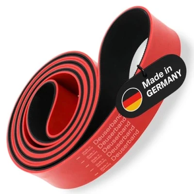 Abbildung von Deuserband Original Widerstandsband Gymnastikband aus Naturkautschuk, vegan, rutschfest, In Deutschland gefertigte Fitnessbänder für Krafttraining, Fitness, Yoga