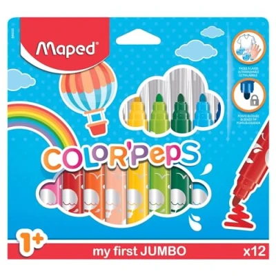 Abbildung von Maped M846020 Maxi Color Peps Fasermaler 12 Stück Kartonetui