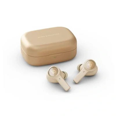 Abbildung von Bang &amp; Olufsen Beoplay EX Kabellose Bluetooth Noise Cancelling In Ear Kopfhörer, Akkulaufzeit bis zu 28 Stunden, Wasserdichte Kopfhörer für Arbeit, Sport und Freizeit mit Ladebox Gold Tone