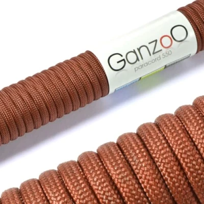 Abbildung von Ganzoo Paracord 550 Seil Dunkel Braun 4mm Schnur Typ 3, Nylon &amp; Polyester, ideal für Basteln von Hundeleine Halsband Armband/Camping Survival und Outdoor 3 Meter Allzweckseil 7 Innenstränge