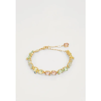 Abbildung von Swarovski Gema Tennis Armband, Verschiedene Schliffe, Mehrfarbig, Goldlegierungsschicht