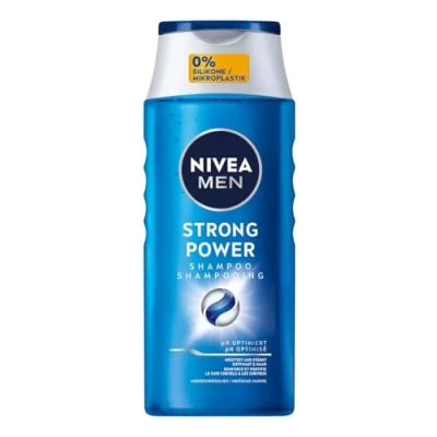 Abbildung von NIVEA MEN Strong Power Shampoo, kräftigendes Haarshampoo ohne Silikone und Mikroplastik, Männer Shampoo mit Meeresmineralien pH optimierter Formel (250 ml)