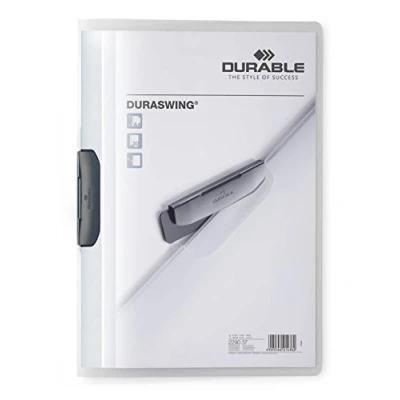 Abbildung von Durable Klemm Mappe Duraswing, bis 30 Blatt A4, transparent, 5er Packung, 229037