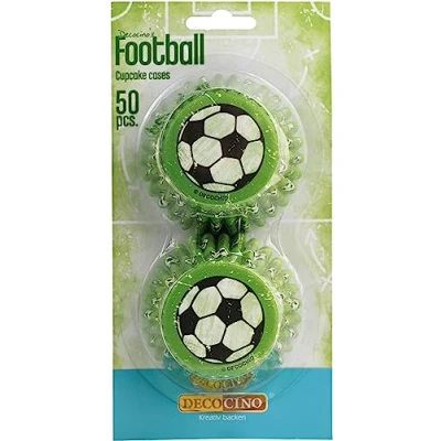Abbildung von DECOCINO Muffinförmchen Fußball (50 STK.) Muffin Deko&amp; Cupcake Deko Muffinformen Cupcakeförmchen als Geburtstagsdeko