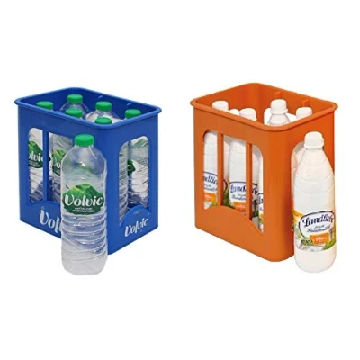 Abbildung von TANNER DER KLEINE KAUFMANN Deco Set aus je eine Kiste mit 6 Flaschen Volvic /6 Landliebe, für Kaufmannsladen, lebensmittelechtes Design, 0072.6