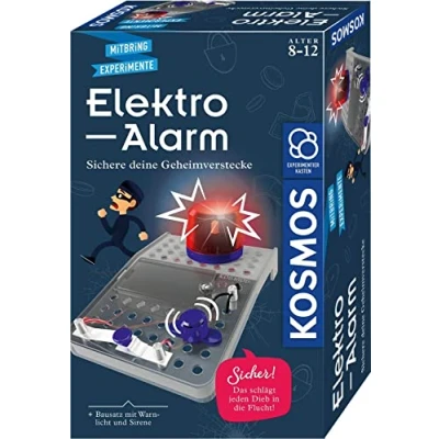 Abbildung von Kosmos 658083 Elektro Alarm, Sichere Geheimverstecke, Bausatz für Alarmanlage, Blinkendes Warnlicht, Sirene, Experimentierset Kinder ab 8 Jahre, Experimentierkasten, Geburtstagsgeschenk, silver
