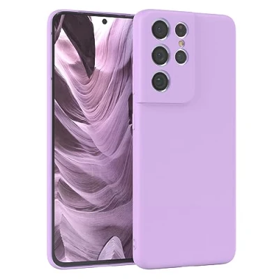 Abbildung von EAZY Case Silikonhülle für Samsung Galaxy S21 Ultra 5G Hülle Silikon Lila weich stoßfeste Handyhülle Schutzhülle mit Kameraschutz Dünn Premium Schutz Cover TPU Bumper Violett