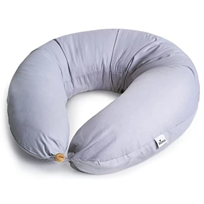 Abbildung von Niimo XXL Schwangerschaftskissen &amp; Stillkissen Seitenschläferkissen mit Bezug aus 100% Baumwolle, Waschbares Komfortkissen Erwachsene, Lagerungskissen (200 cm x 70 cm)