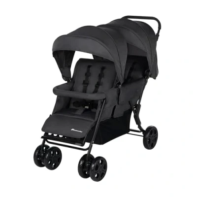 Abbildung von Bebeconfort Teamy Zwillings Kinderwagen, Kompatker Geschwister nutzbar ab der Geburst bis ca. 4 Jahre, 0 22 kg, Mineral Graphite