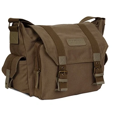 Abbildung von CADeN Kameratasche, Foto Travel Compact Leinwand Vintage Schultertasche Kamera Bag mit Gepolsterter Einlage Kompatibel Spiegelreflexkamera DSLR SLR Sony Nikon Canon (Braun)