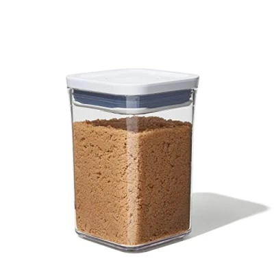 Abbildung von OXO Good Grips POP Behälter luftdichte, stapelbare Aufbewahrungsbox mit Deckel für Lebensmittel 1 l Zucker und mehr, Weiß