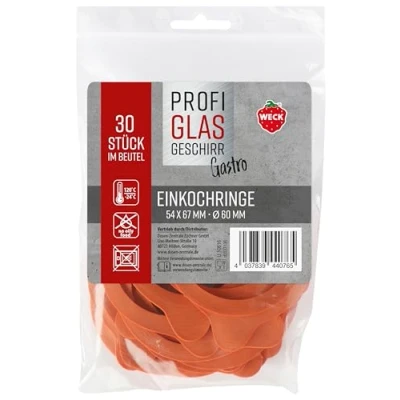 Abbildung von Weck 30er Beutel Gummiringe 54 x 67 mm Ø 60mm (Gummidichtringe, Einkochgläser) 76133