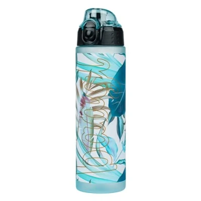 Abbildung von Baagl Kinder Trinkflasche, Auslaufsichere Wasserflasche 700ml, Schule und Sport Flasche für Mädchen, Vielseitige Praktische mit verschließbarem Deckel (Leafs)