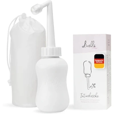 Abbildung von Livella Intimdusche in Weiß (400 ml) Entwickelt Deutschland Für eine sanfte und hygienische Reinigung des Intimbereichs Mehr Wohlbefinden im Wochenbett Ideal als Reisebidet Podusche