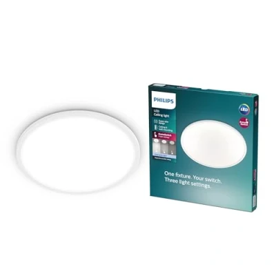 Abbildung von PHILIPS 3 in 1 LED Leuchte SceneSwitch CL550 1700lm 4000K, Dimmen ohne Dimmer, Weiß,