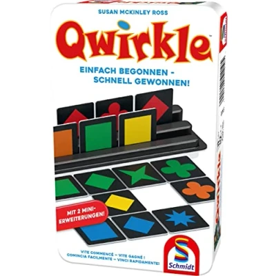 Abbildung von Schmidt Spiele 51410 Qwirkle, Spiel des Jahres 2011, Bring mich mit in Der Metalldose, Weiß
