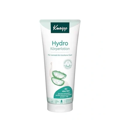 Abbildung von Kneipp Hydro Körperlotion Bodylotion mit wertvollem Bio Aloe Vera Extrakt und feuchtigkeitsspendendem Panthenol Für normale bis trockene Haut Zieht schnell ein 200ml