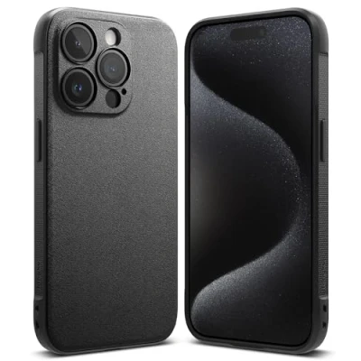 Abbildung von Ringke Onyx für iPhone 15 Pro Max Hülle, [Griffig] rutschfest Anti Fingerabdruck Stoßfest Kratzfest Passgenau Stilvoll Handyhülle mit Präzisen Kameraausschnitten Black