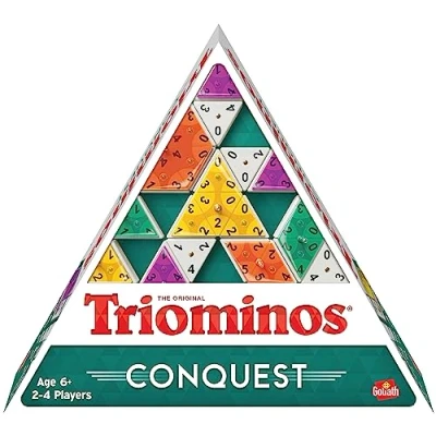 Abbildung von Triominos Conquest, Brettspiel für Kinder ab 6 Jahren, Gesellschaftsspiel 2 bis 4 Spieler