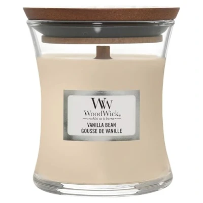 Abbildung von WoodWick Duftkerze mit knisterndem Docht Mini Sanduhr Kerze Vanilla Bean bis zu 20 Stunden Brennzeit Perfekte Geschenke für Frauen