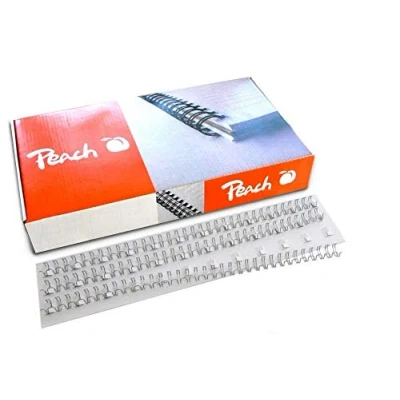 Abbildung von Peach PW079 10 Drahtbinderücken Easy Wire, 3:1, 34 Ringe, A4, 100 Stück, 8 mm, silber