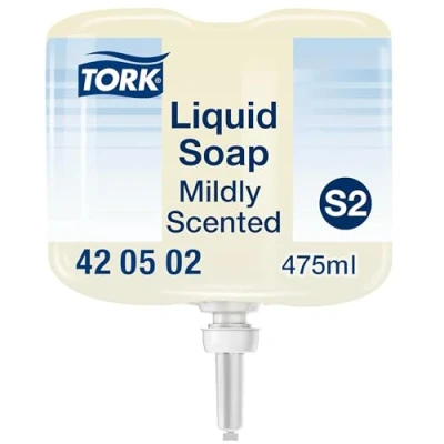 Abbildung von Tork Mild Duftende Hand Mini Flüssigseife S2, frischer Duft, 1 x 475 ml, 420502