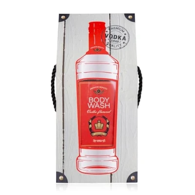 Abbildung von Accentra Duschgel Vodka FLAVOR in Flasche inkl. Geschenkbox Optik, 400ml, Duft: nachfüllbar, Rot