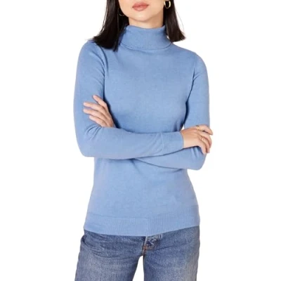 Abbildung von Amazon Essentials Damen Leichter, Langärmeliger Rollkragenpullover, Klassischer Schnitt (Erhältlich In Übergröße), Kornblumenblau, M