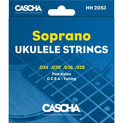 Abbildung von Cascha HH 2053 Sopran Ukulele Saiten Set I Premium Nylon für Ukulelen sehr gute Klang Qualität &amp; hohe Lebensdauer hochwertiges 4er G C E A Soprano Strings 4 Stück