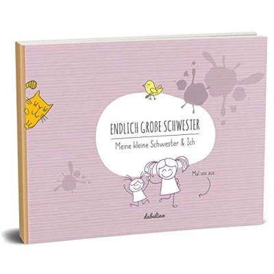 Abbildung von Geschenk zur Geburt für große Schwester: &quot;Das kleine Schwester + Buch&quot; (Recycling Papier, Öko, Fotoalbum Geschwister)