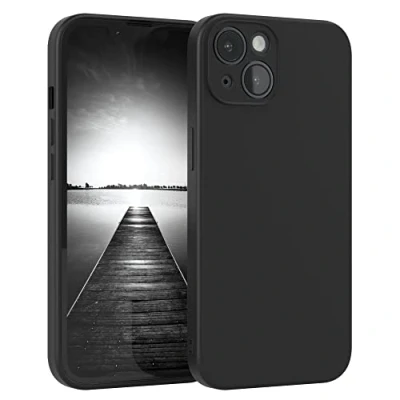 Abbildung von EAZY Case Silikonhülle für iPhone 14 Hülle Silikon Schwarz stoßfeste Handyhülle Schutzhülle mit Kameraschutz Dünn Premium Schutz Cover TPU Phone Bumper in Matt