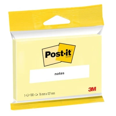 Abbildung von Post it Notes, Gelb, 100 Blatt, 76 mm x 127 Selbstklebende Notizzettel zum Notieren, für To Do Listen und als Erinnerung