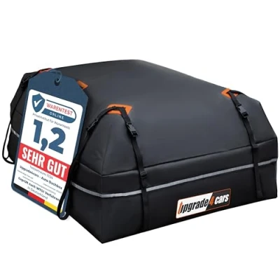 Abbildung von Upgrade4cars Auto Dachbox mit Träger Set Dachgepäckträger 566 Liter ohne Reling Inkl. Zubehör Dachkoffer Universal 130 x 110 40 cm Autozubehör Geschenke für Frauen Männer