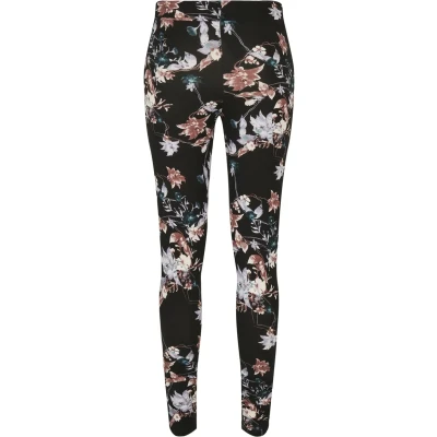 Abbildung von Urban Classics SOFT AOP Leggings Hosen, Damen, Größe: XS, Blacksoftflower