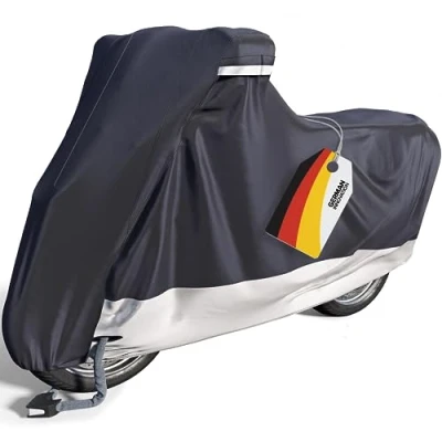 Abbildung von VELMIA Motorrad Abdeckplane I Motorradabdeckung extrem hitzebeständig bis 300 Abdeckplane, Winterfest für In &amp; Outdoor, Motorrad, Vespa motorradgarage, Moped
