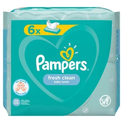 Abbildung von Pampers 81688049 Fresh Clean Baby Feuchttücher, weiß