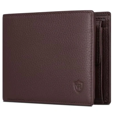 Abbildung von VON HEESEN Leder Geldbörse Herren mit RFID Schutz I Echtleder Geldbeutel für Männer Münzbörse Portemonnaie Brieftasche Wallet Portmonee (Braun)