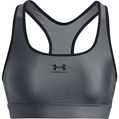 Abbildung von Under Armour UA HG MID Padless Sportbh mit mittlerer Stützkraft, Damen, Größe: XS, Pitch gray/black
