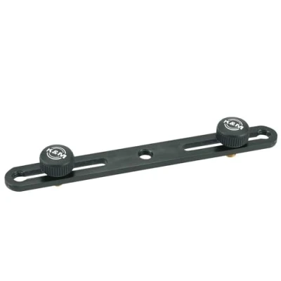 Abbildung von K&amp;M 23550 Ergänzungsschiene Schwarz Stahl Länge 217 mm mit 3/8&quot; Gewindeanschluss, bewegliche Arme für 2 Mikrofone