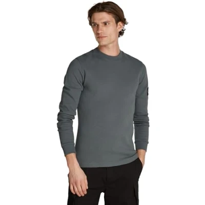 Abbildung von Calvin Klein Jeans Waffle Langarmshirt, Herren, Größe: XS, Endless grey