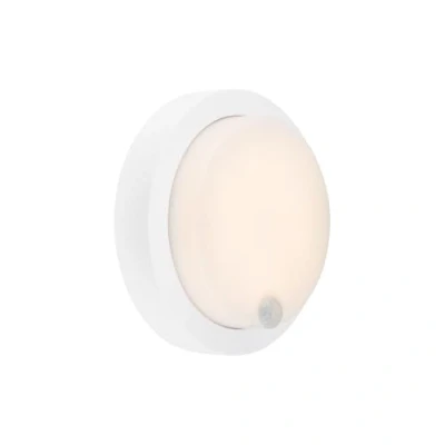 Abbildung von BRILONER Außenlampe mit Bewegungsmelder, Wandlampe Akku, Wandleuchte ohne Stromanschluss, Aussenlampe Wand, Akku Lampe, Warmweißes Licht, Weiß, 170x55 mm (DxH)