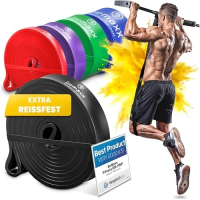 Abbildung von Fitnessband Pull Up Resistance Band, Klimmzughilfe + Trainings eBook DAS Klimmzug Widerstandsband Home Gym Equipment: Sportband Pullup Dip Bar Klimmzugband, Calisthenics Bodybuilding Trainingsband