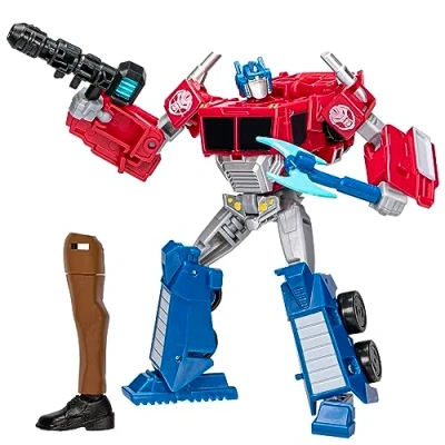 Abbildung von Transformers Spielzeug EarthSpark Deluxe Klasse Optimus Prime Action Figur (12,5 cm), Roboterspielzeug für Kinder ab 6
