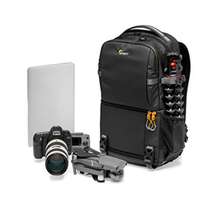 Abbildung von Lowepro Fastpack BP 250 AW III Kamerarucksack Kameratasche / Fotorucksack für spiegellose und DSLR Kameras wie Nikon D850, 300D, mit Zugang per QuickDoor, Fach 13 Zoll Laptop, Ripstop, Schwarz