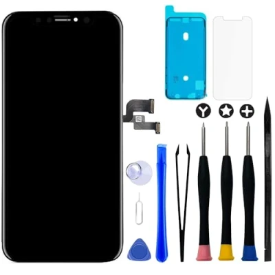 Abbildung von Brinonac Display für iPhone XS, 5,8&quot; 3D Touchscreen LCD Digitalisierer Bildschirm Ersatz mit Reparaturset, Wasserfester Klebstoff und Gehärtetes Glas