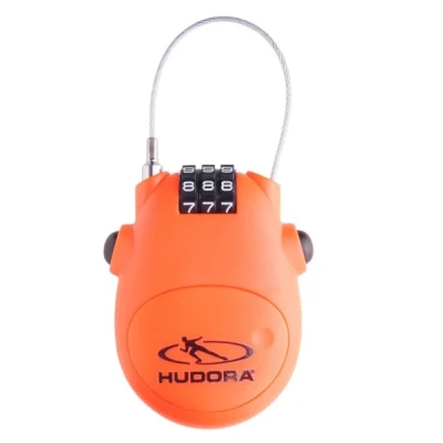 Abbildung von Hudora Kabelschloss (Orange, 7cm x 6cm 2cm, 0.05kg)