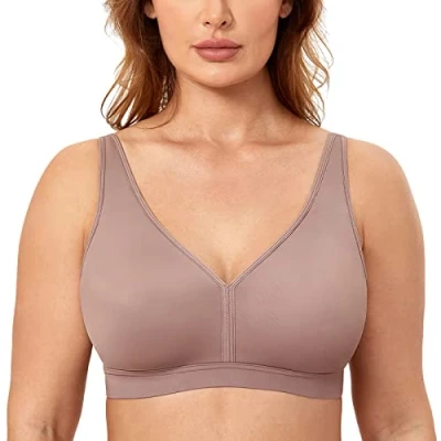 Abbildung von AISILIN Damen BH ohne Bügel Große Größen Comfy Schlaf BHS Vollschalen Soft Bequemer Mochaccino 100H